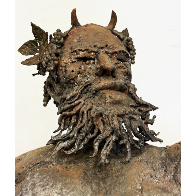 Large Stylized Metal Sculpture of Bacchus, Roman God of Wine For Sale - Image 9 of 13