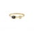 Art Deco 14k Solid Yellow Gold Dainty Blue Sapphire and Diamond Everyday Ring Size 7 For Sale - Image 3 of 7