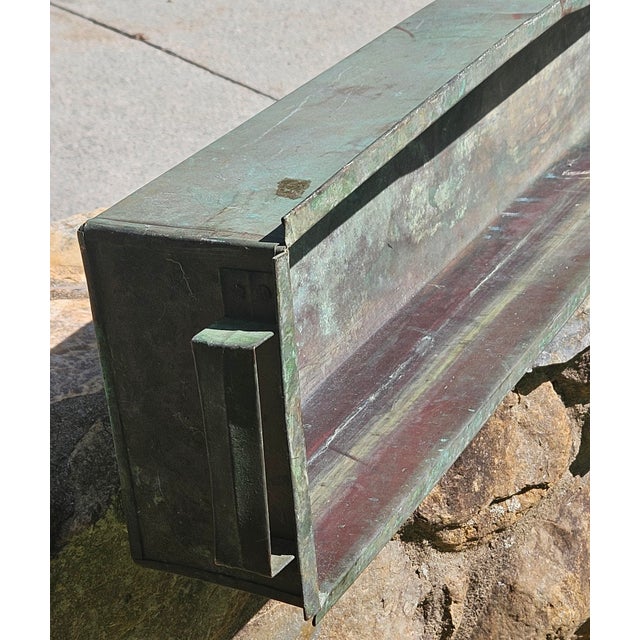 19th Century Hand-Fabricated Copper Processing Trough With Double Handles, 43" For Sale - Image 15 of 17