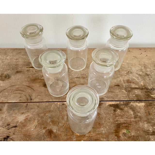 French Vintage Wide Mouth Lab Glass Container With Lid For Sale - Image 3 of 5