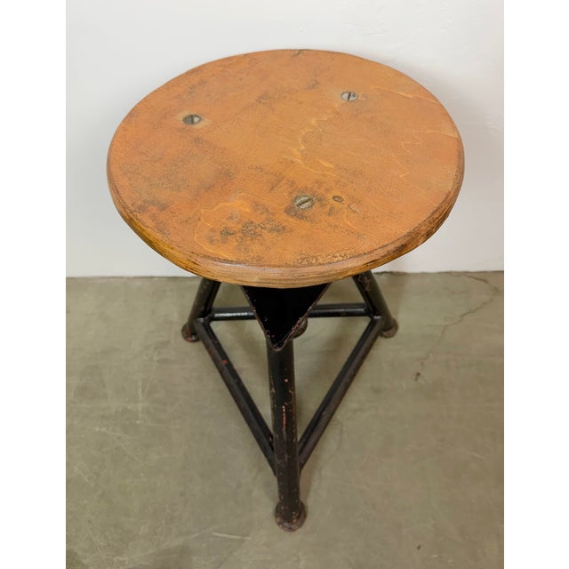 Wood Industrial Workshop Swivel Stool, 1960s For Sale - Image 7 of 17