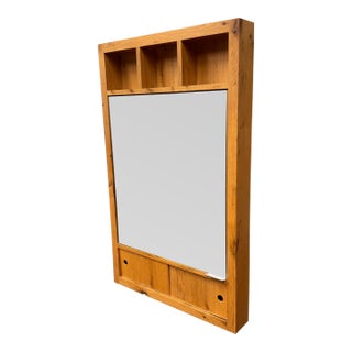 Bespoke Wood + Mirror Wall Cabinet For Sale