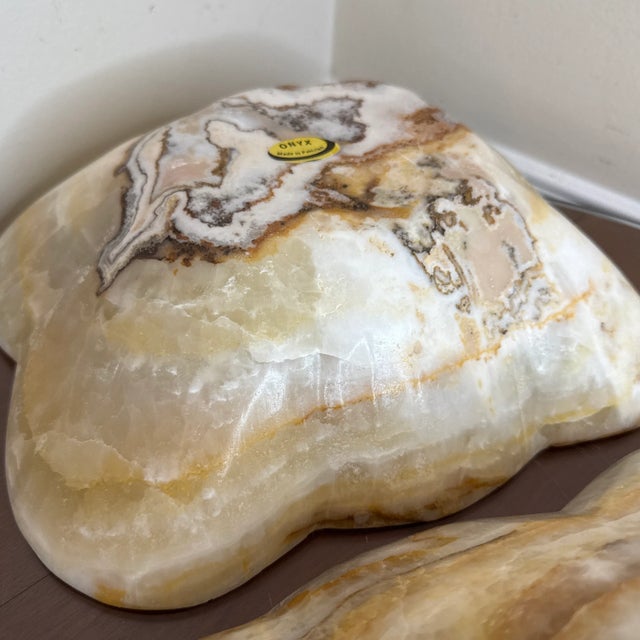 Vintage Oversized Hand Craved Onyx Decorative Bowls- a Pair For Sale - Image 10 of 11