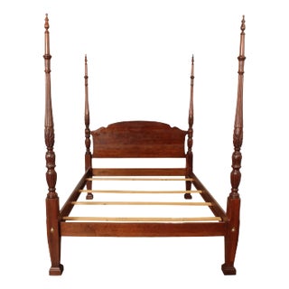 Pennsylvania House Traditional Rice Carved Cherry Queen Poster Bed For Sale