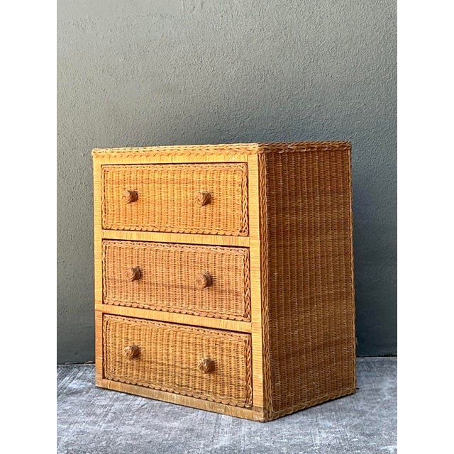 Vintage Woven Rattan Chest of Drawers For Sale - Image 4 of 12