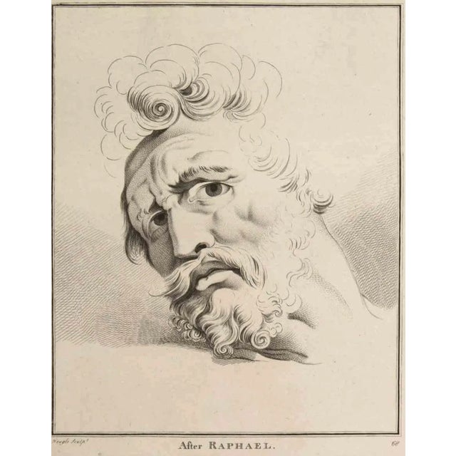 Thomas Holloway, Portrait of Man After Raphael, Original Etching, 1810 For Sale