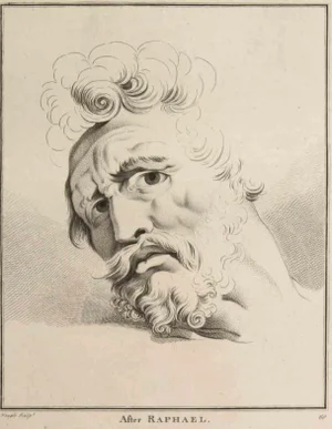 Thomas Holloway, Portrait of Man After Raphael, Original Etching, 1810