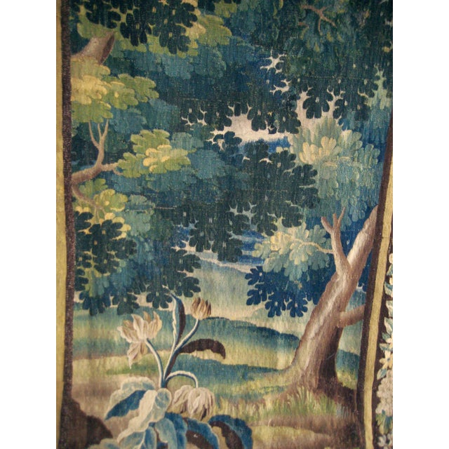 Textile Flemish Verdure Tapestry With Birds Borders, 17th Century For Sale - Image 7 of 12