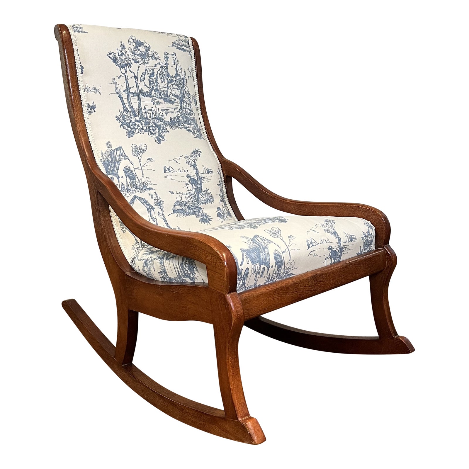 Mid 20th Century Vintage Upholstered Child’s Rocking Chair | Chairish