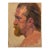 Vintage Realist Profile Portrait of a Bearded Man (C. 1970, Oil on Canvas Paper) For Sale