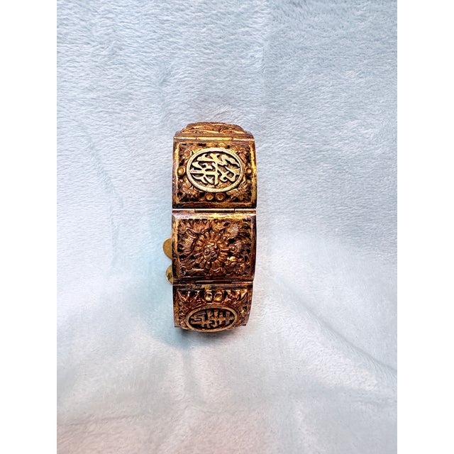 This mid‑century Chinese export bracelet is crafted from solid cast brass components, and displays the warm, natural...