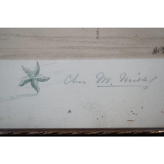 Antique Charles Mielatz Signed Rhode Island Fishing Boat Harbor Etching 27" For Sale - Image 6 of 15