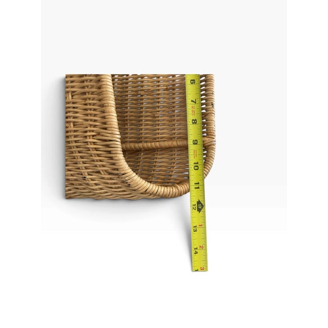 Tan 1990s Vintage Tiby Ikea Wall-Mounted Wicker Magazine Rack by Karl Malmvall For Sale - Image 8 of 10