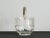 1950s Glass Ice Bucket With Handle + Stainless Tongs- 2 Pieces For Sale - Image 4 of 4