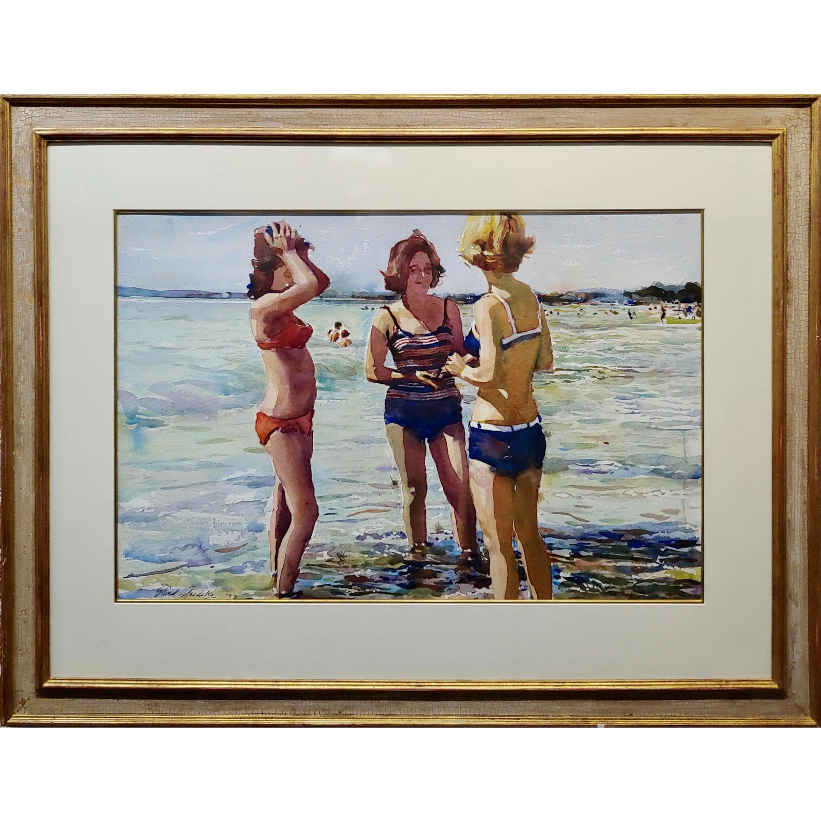 バリ絵画:beach girls Beach Girl
