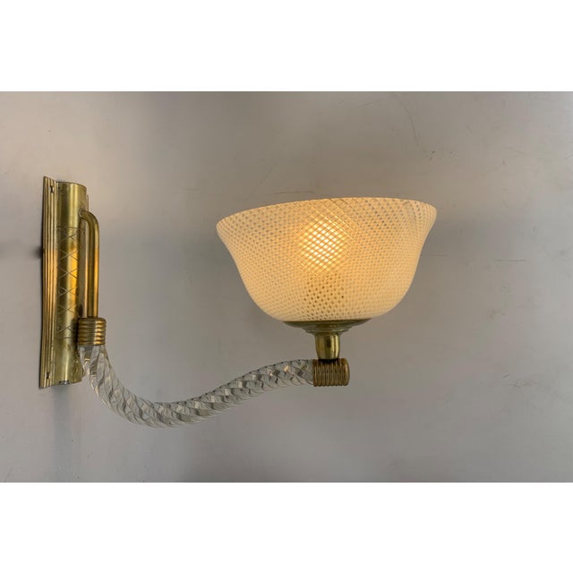 Wall Lamps attributed to Venini, Italy, 1950s, Set of 2 For Sale - Image 6 of 7