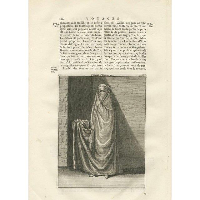 Cornelis De Bruyn, Persian Woman in Veil Travel, 1704, Engraving For Sale - Image 4 of 9