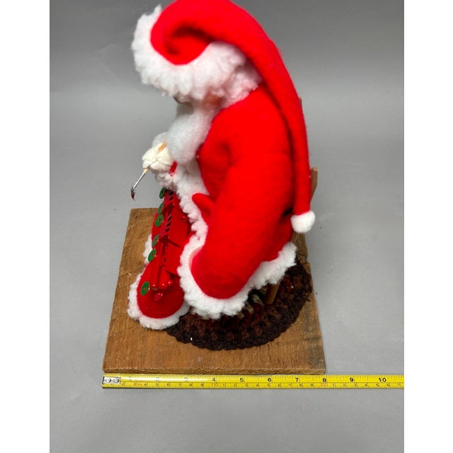 Vintage American Folk Art Santa Claus Toymaker Christmas Sculpture With Train For Sale - Image 11 of 12