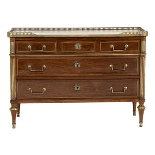 Antique French Mahogany Commode, 1700s For Sale