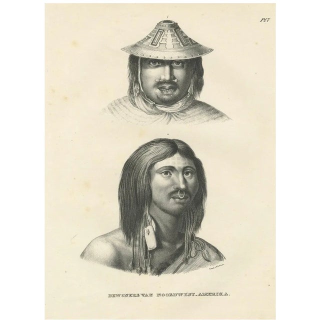 Karl Joseph Brodtmann, Portraits of Inhabitants of Northwest America, 1836, Lithograph For Sale