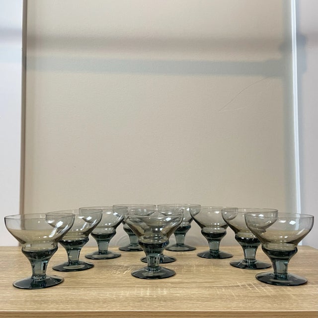 Add a bit of Mid Century Modern charm to your home bar with these VINTAGE Bjorkshult short coupe glasses. Handmade in...