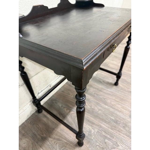 Traditional Vintage William & Mary Revival Mahogany Writing Desk For Sale - Image 3 of 13