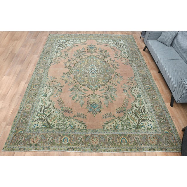 Vintage Persian Hand-Knotted vintage rug is a semi-antique vintage area rug. The '70s Eastern region of Turkey's unique...