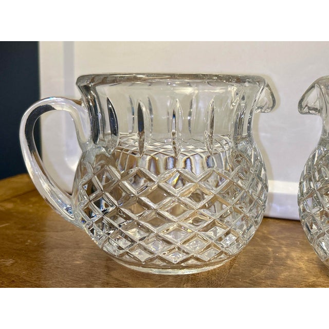 1980s Vintage Crystal Cut Glass Pitcher For Sale - Image 5 of 9
