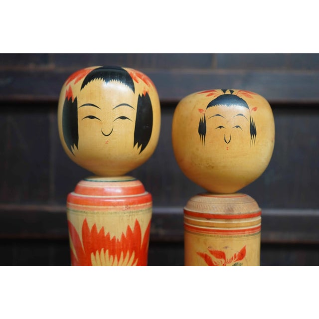 Beautiful and colorful set of traditional 'Narugo' Kokeshi dolls made by Yusa Fukuju en Sakurai Shoji, prefecture Miyaka,...