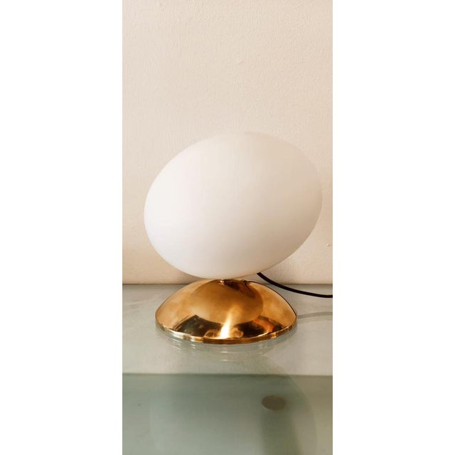 Mid-Century Modern Brass Light with Oval Glass For Sale - Image 3 of 18