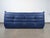 Ligne Roset Vintage Togo Three-Seater Sofa in Blue Leather by Michel Ducaroy for Ligne Roset, 1980s For Sale - Image 4 of 10
