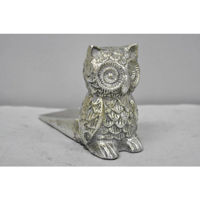 Contemporary Mid Century Modern Style Small Figural Owl Form Doorstop Wedge For Sale - Image 9 of 9