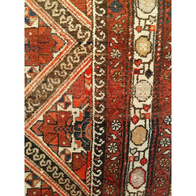 Antique Persian Malayer Runner Rug, Hand-Knotted Wool, Geometric Pattern, 4x12, Red & Ivory For Sale - Image 15 of 18