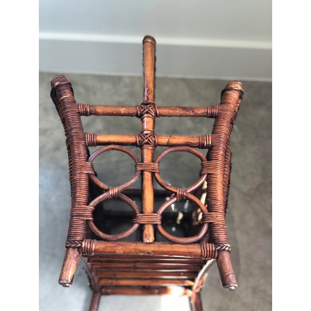 1970s Coastal Bamboo & Wicker Magazine Rack For Sale - Image 9 of 12