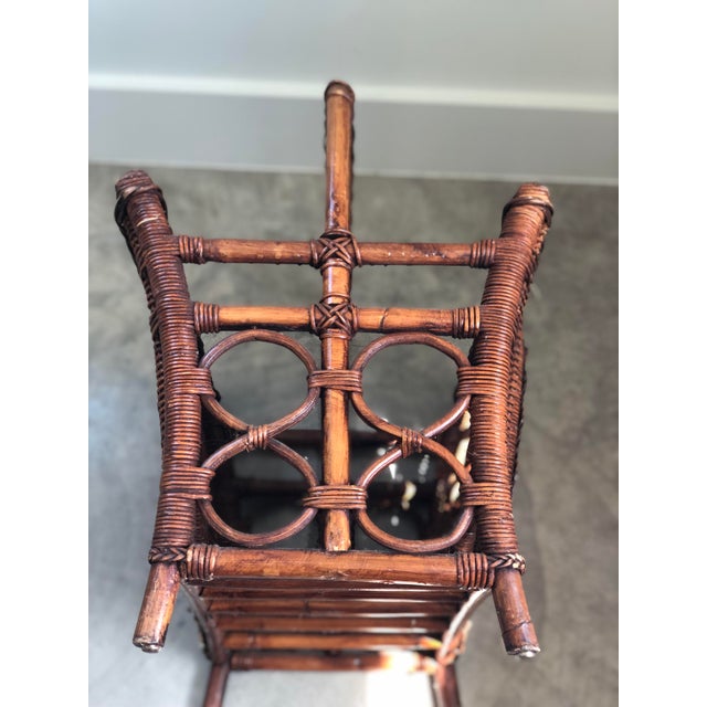Mid 20th Century Vintage Woven Wicker Magazine Rack For Sale - Image 9 of 12