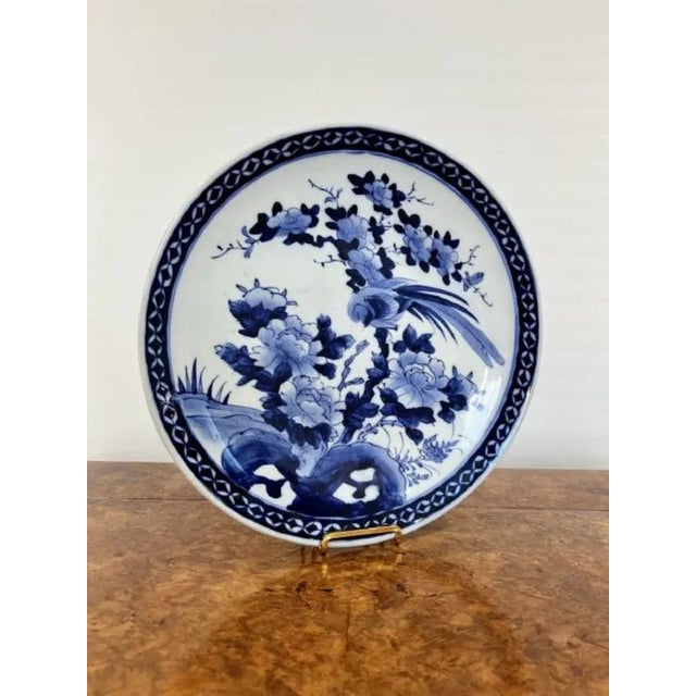 Japanese Blue and White Imari Plate, 1900s For Sale - Image 3 of 5