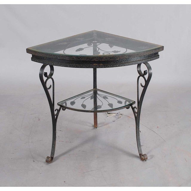 Iron And Glass Corner Side Table Chairish