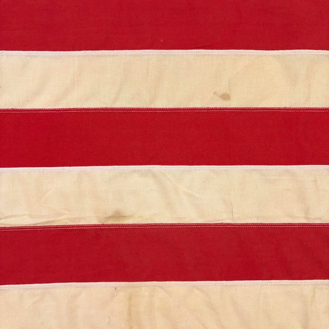 Large Vintage Cotton American Flag With 48 Embroidered Stars For Sale - Image 4 of 6