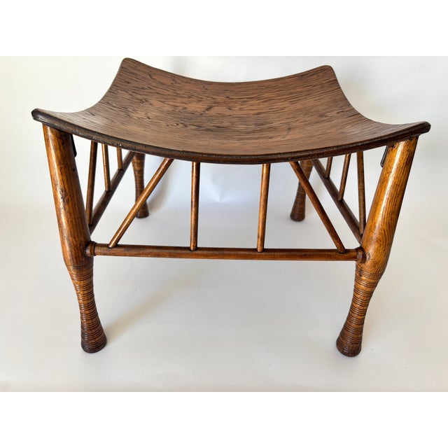 Antique Egyptian Revival "Thebes" Stool, Attributed to Liberty & Co., England, Early 20th Century An elegant Egyptian...