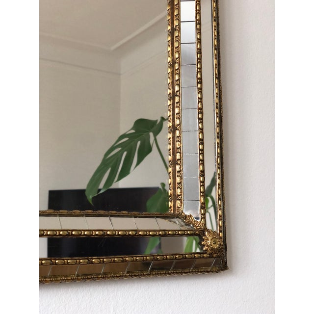 Large Vintage Venetian Brass Mirror – Gold Hollywood Regency, Spanish 1990s For Sale - Image 11 of 13