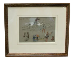Original Sketch and Watercolor, Bavano, Italy