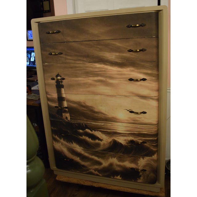 Art Deco Vintage Art Deco Waterfall Dresser Set, 2 Pieces For Sale - Image 3 of 9