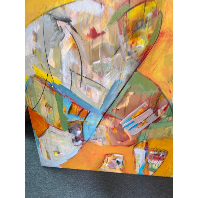 Louis Bording Abstract Oil + Pastel Painting, Signed For Sale - Image 10 of 12
