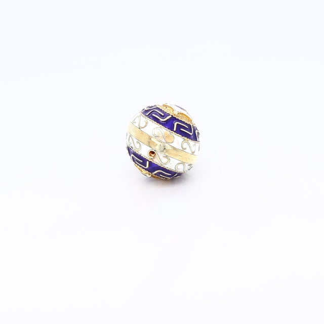 Vintage 14k Gold and Blue & White Enamel Figural Russian Style Egg Charm Pendant For Sale - Image 12 of 12