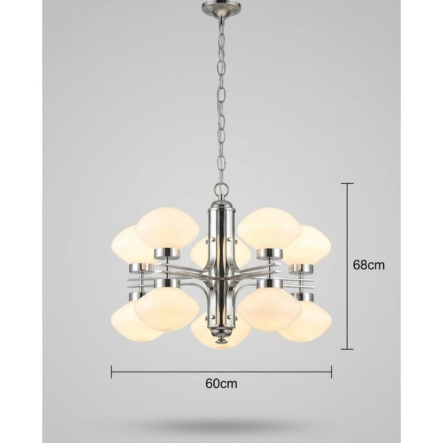 Vintage Chandelier with Polished Chrome Frame, 1970s For Sale - Image 4 of 6
