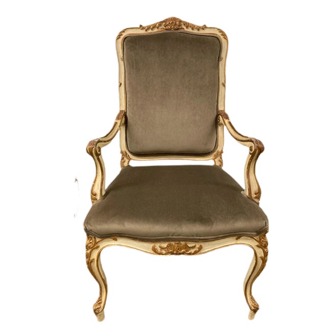Antique Italian Arm Chairs - A Pair For Sale - Image 9 of 11
