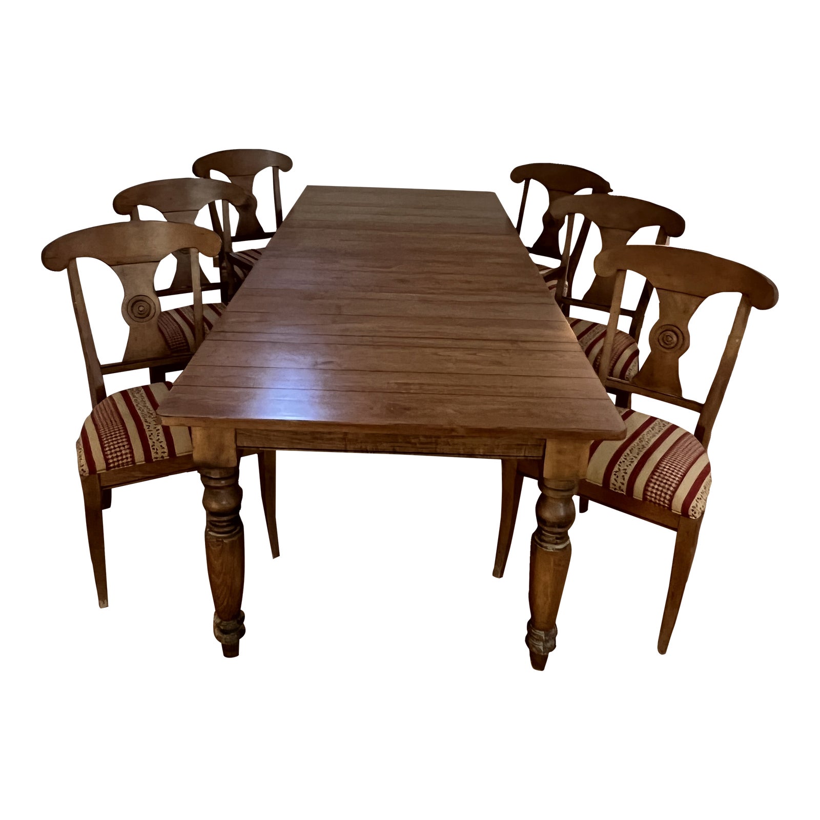 Ethan Allen Maple Extension Dining Table and Set of 6 Carolina Chairs