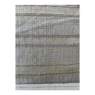 Vintage Ralph Lauren Oatmeal Colored Tweed Stripe Fabric- 9 Yards Available For Sale