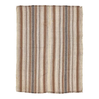 Mid 20th Century Striped Vintage Natural Kilim Rug For Sale