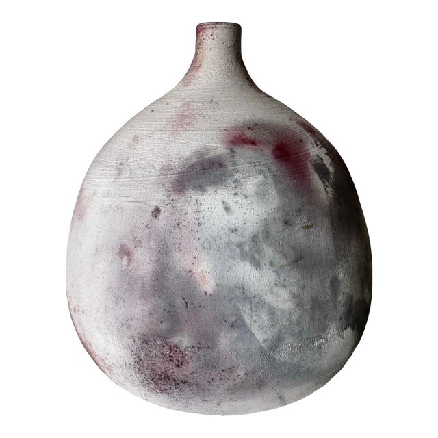 Vintage Handmade Raku Pottery Vase by Nason For Sale